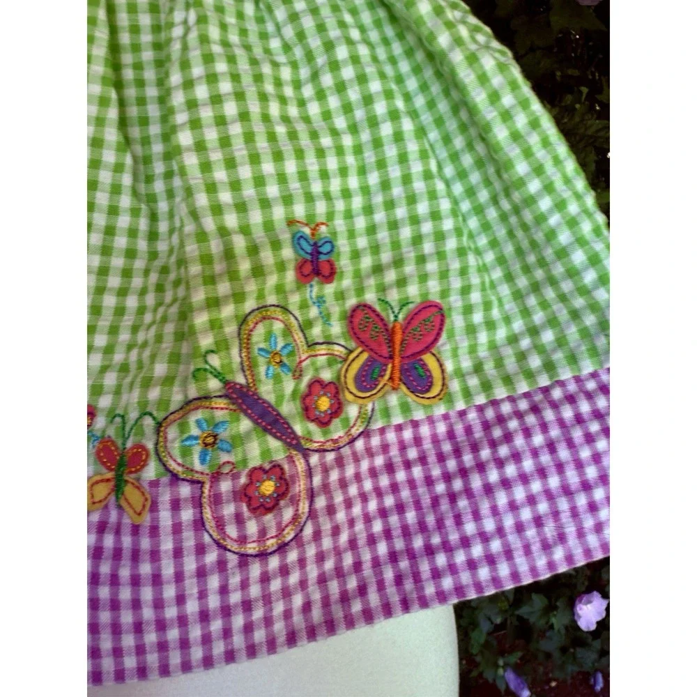 VTG Good Lad of Philadelphia Dress Girls 6/9 Mos Gingham Embroidered Butterfly - Picture 4 of 6